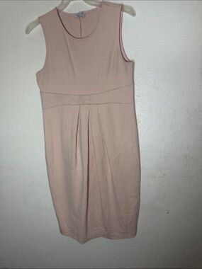 La Clef Sleeveless Midi Sheath Dress in Blush Pink
